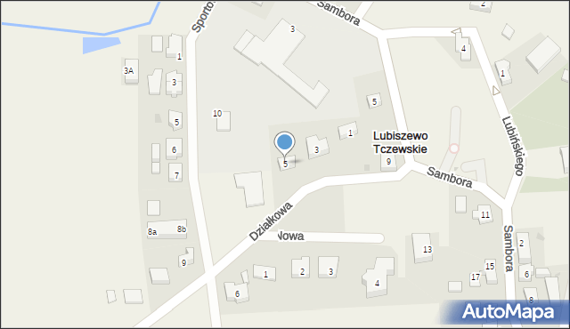Lubiszewo Tczewskie, Działkowa, 5, mapa Lubiszewo Tczewskie