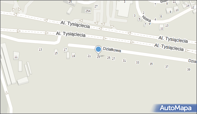 Lublin, Działkowa, 23, mapa Lublina