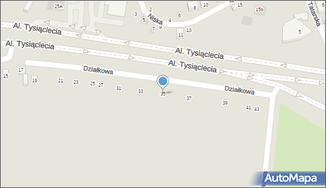 Lublin, Działkowa, 35, mapa Lublina