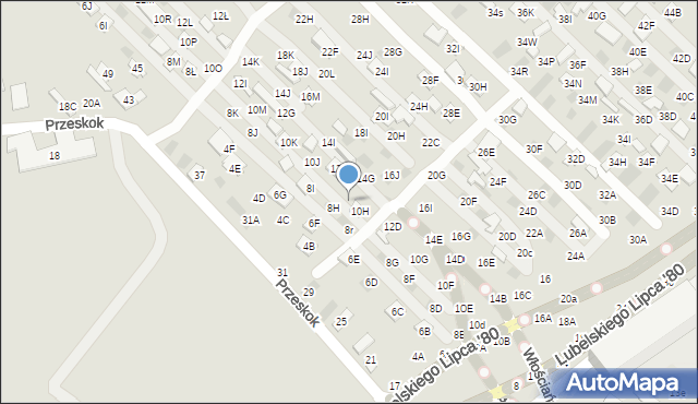 Lublin, Dzierżawna, 10I, mapa Lublina