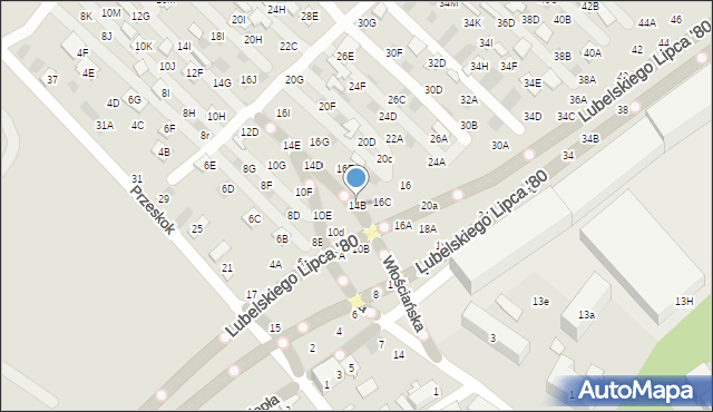 Lublin, Dzierżawna, 14B, mapa Lublina