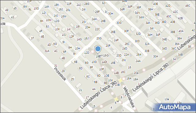 Lublin, Dzierżawna, 14E, mapa Lublina