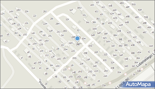 Lublin, Dzierżawna, 28E, mapa Lublina