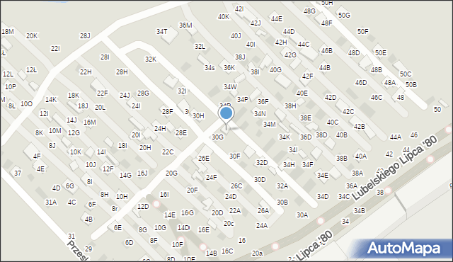 Lublin, Dzierżawna, 32G, mapa Lublina