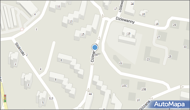 Lublin, Dziewanny, 15A, mapa Lublina