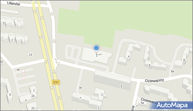 Lublin, Dziewanny, 2, mapa Lublina