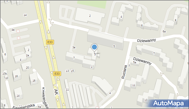 Lublin, Dziewanny, 3, mapa Lublina