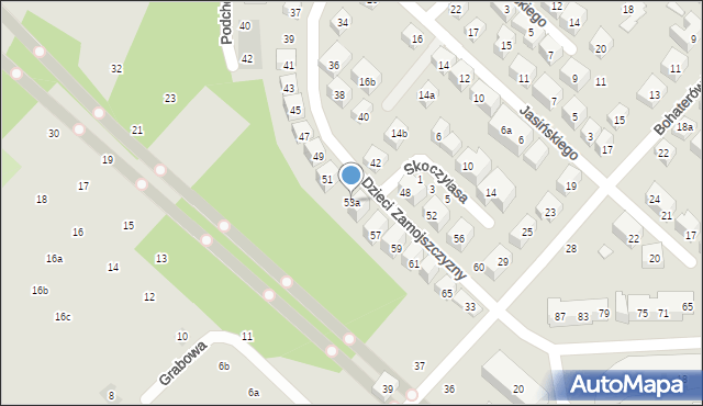 Lublin, Dzieci Zamojszczyzny, 53a, mapa Lublina