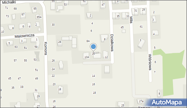 Michałowice, Działkowa, 10, mapa Michałowice