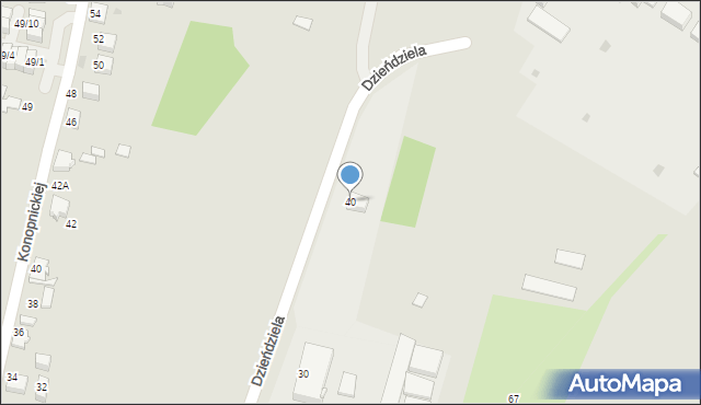 Mikołów, Dzieńdziela Mieczysława, 40, mapa Mikołów