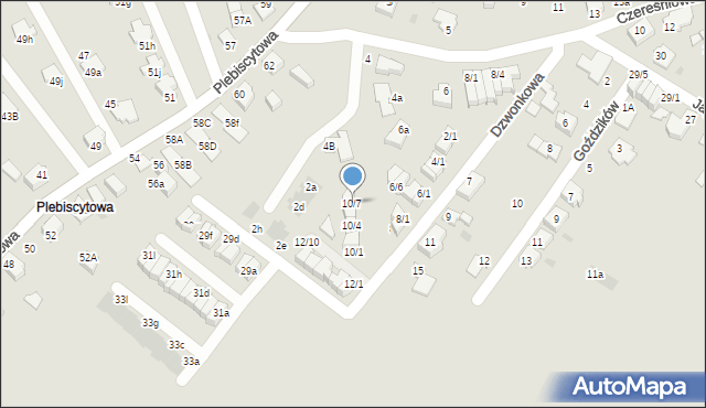 Mikołów, Dzwonkowa, 10/7, mapa Mikołów