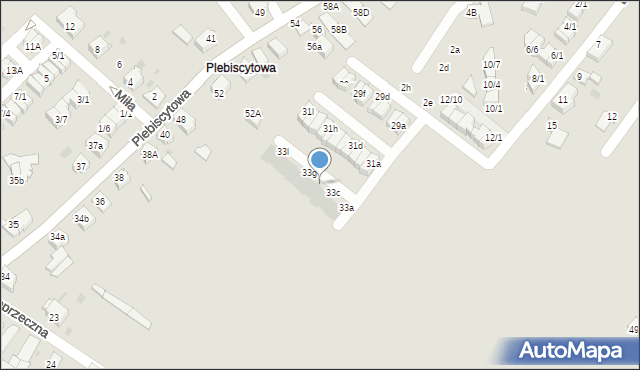 Mikołów, Dzwonkowa, 33e, mapa Mikołów