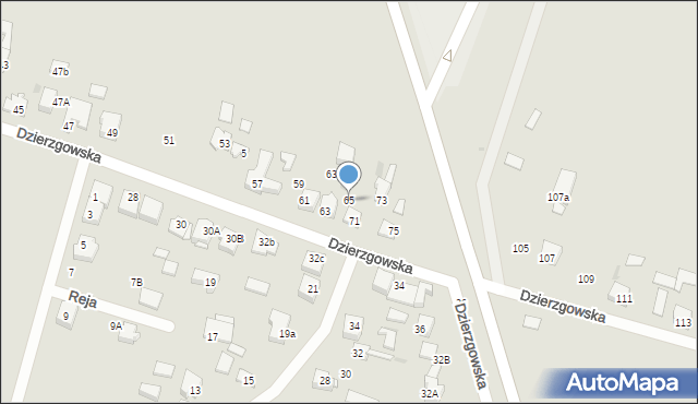 Mława, Dzierzgowska, 65, mapa Mława