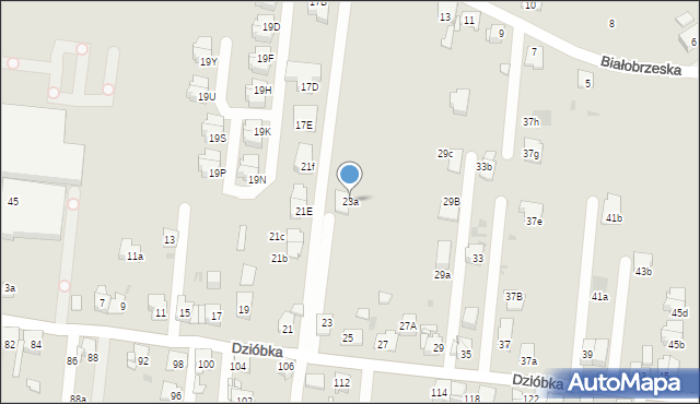Mysłowice, Dzióbka Adama, 23a, mapa Mysłowice
