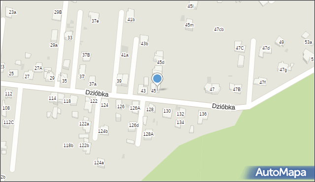Mysłowice, Dzióbka Adama, 45a, mapa Mysłowice
