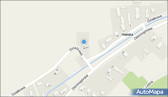 Niwiska, Działkowa, 1A, mapa Niwiska