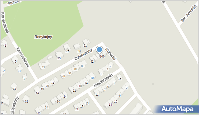 Olsztyn, Dziewanny, 89, mapa Olsztyna