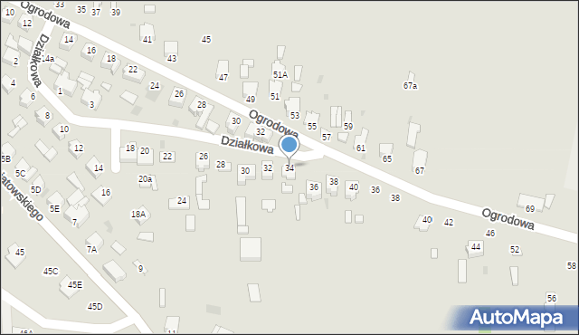 Opatówek, Działkowa, 34, mapa Opatówek