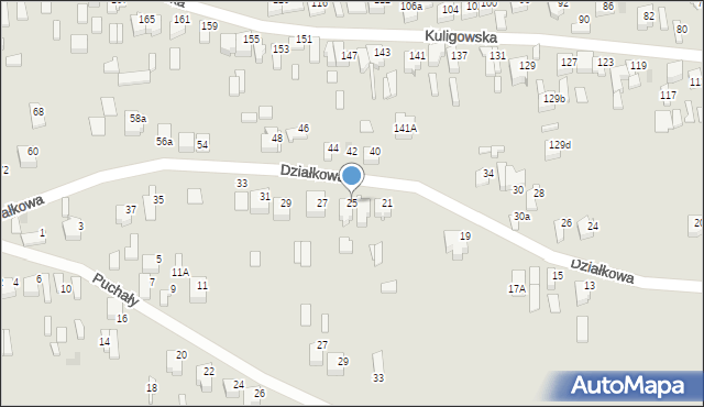 Opoczno, Działkowa, 25, mapa Opoczno