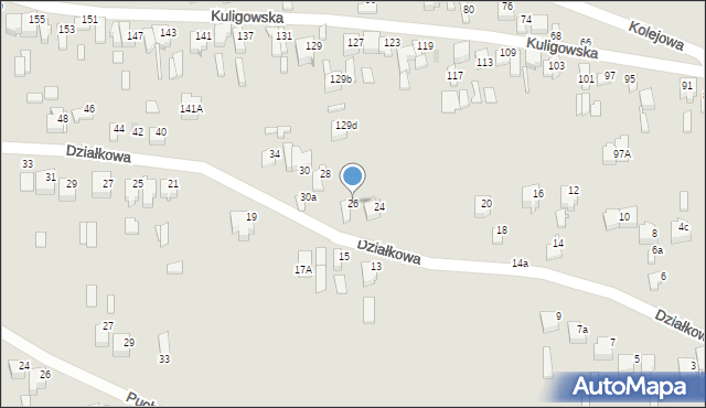 Opoczno, Działkowa, 26, mapa Opoczno