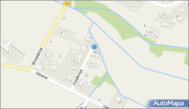 Osiek, Działkowa, 8, mapa Osiek