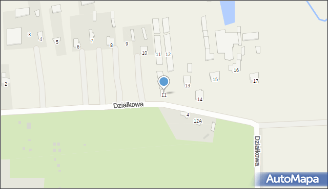 Parczew, Działkowa, 11, mapa Parczew