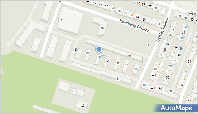 Piaseczno, Dzikiej Jabłoni, 16, mapa Piaseczno