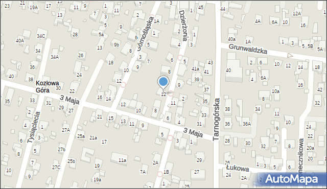 Piekary Śląskie, Dzierżonia Jana, 12, mapa Piekary Śląskie