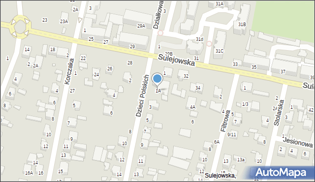 Piotrków Trybunalski, Dzieci Polskich, 1A, mapa Piotrków Trybunalski