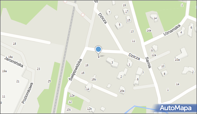 Poznań, Dzicza, 4, mapa Poznania