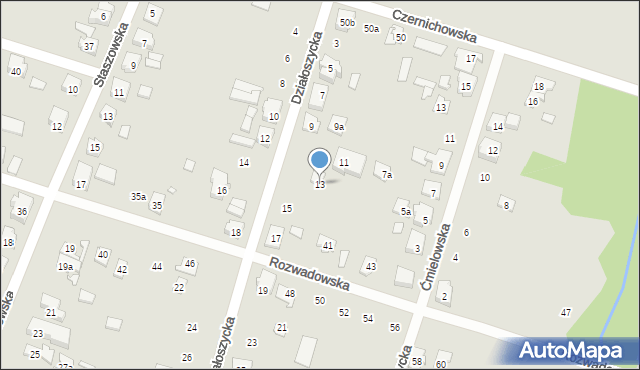 Poznań, Działoszycka, 13, mapa Poznania