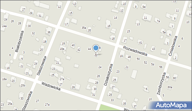 Poznań, Działoszycka, 22, mapa Poznania