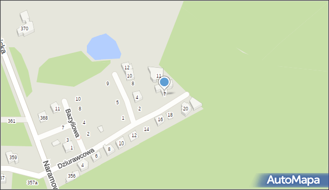 Poznań, Dziurawcowa, 7, mapa Poznania