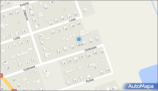 Sarnaki, Dzikowa, 15, mapa Sarnaki