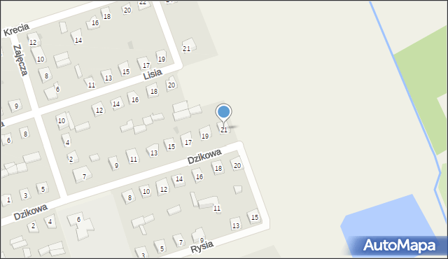 Sarnaki, Dzikowa, 21, mapa Sarnaki