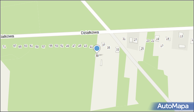 Siedlec Duży, Działkowa, 39, mapa Siedlec Duży
