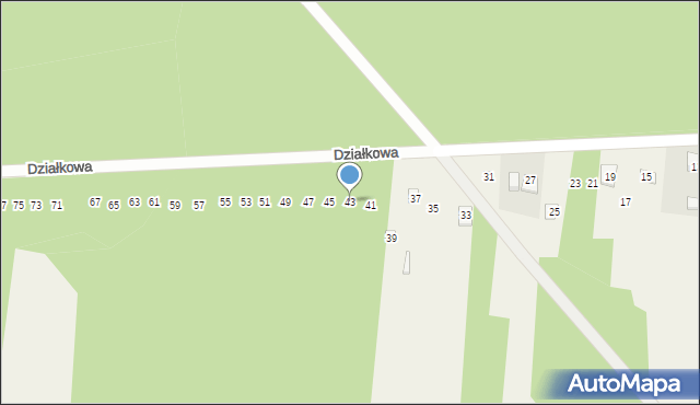 Siedlec Duży, Działkowa, 43, mapa Siedlec Duży
