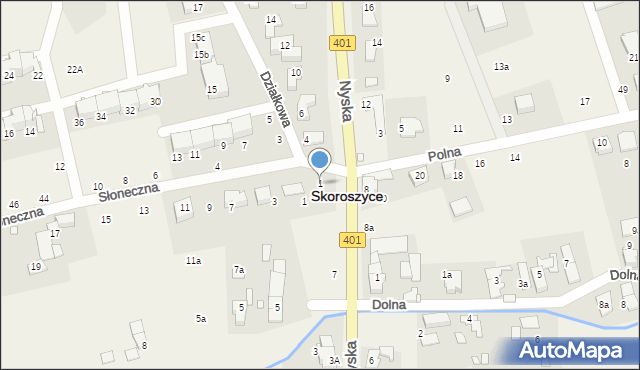 Skoroszyce, Działkowa, 1, mapa Skoroszyce