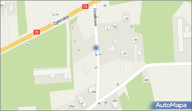 Skotniki, Działkowa, 8, mapa Skotniki