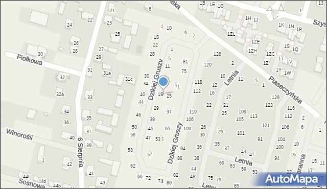 Słomin, Dzikiej Gruszy, 21, mapa Słomin