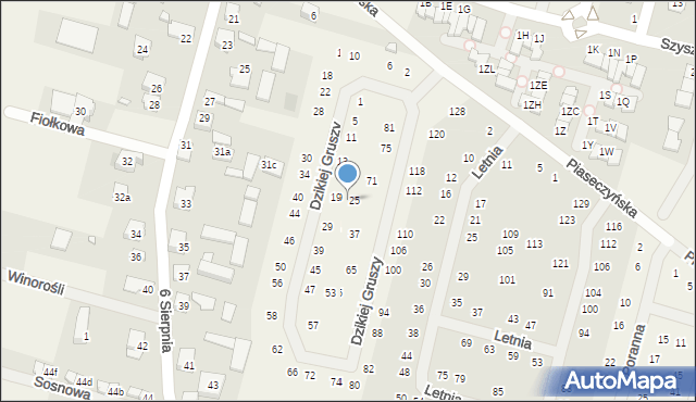 Słomin, Dzikiej Gruszy, 23, mapa Słomin