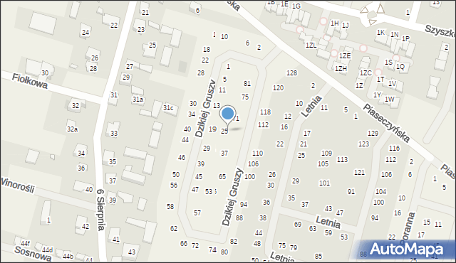 Słomin, Dzikiej Gruszy, 27, mapa Słomin