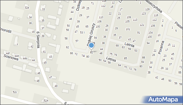 Słomin, Dzikiej Gruszy, 82, mapa Słomin