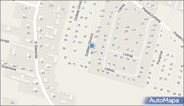 Słomin, Dzikiej Gruszy, 88, mapa Słomin