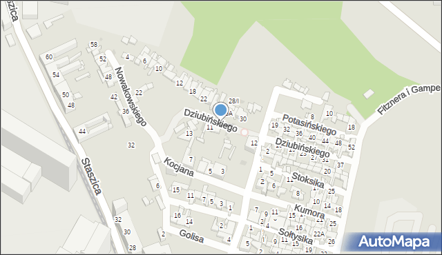 Sosnowiec, Dziubińskiego Ludwika, 11A, mapa Sosnowca