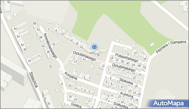 Sosnowiec, Dziubińskiego Ludwika, 28, mapa Sosnowca