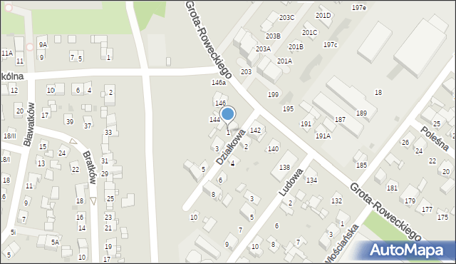 Sosnowiec, Działkowa, 1, mapa Sosnowca