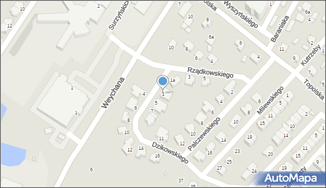 Środa Wielkopolska, Dzikowskiego Kazimierza, 1, mapa Środa Wielkopolska
