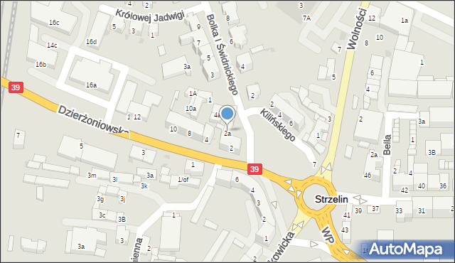 Strzelin, Dzierżoniowska, 2of, mapa Strzelin