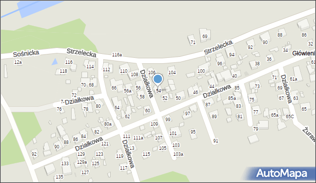 Swarzędz, Działkowa, 54, mapa Swarzędz